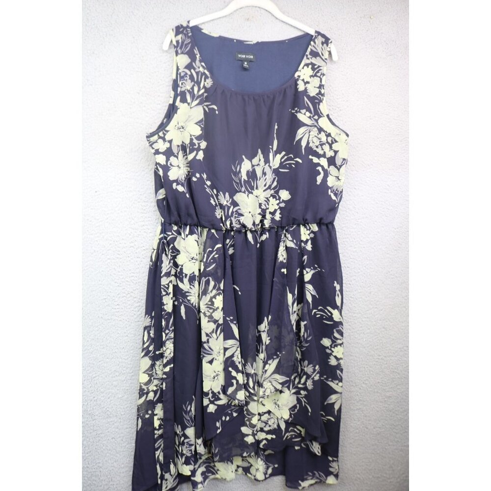 Voir Voir Sleeveless Chiffon Sheer Florals Dress-Size 16-Fairy Grunge-Whimsigoth